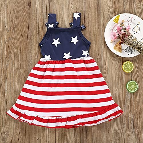 פארק קסמים תינוקות תינוקות בגדים פטריוטיים פעוטות 4 ביולי תלבושות לילדים שמלת שמלת דגל אמריקאית