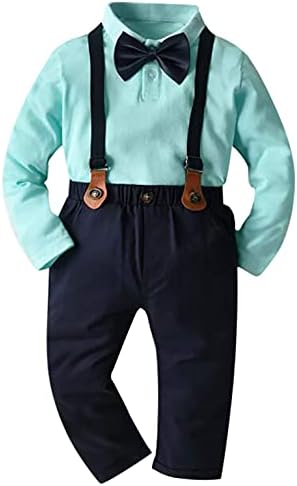 תינוקות לגיון חליפת ג'נטלמן חליפה חולצות קשת + מכנסיים משובצים מכנסיים 3 יחידות ג'נטלמן תלבושות ג'נטלמן