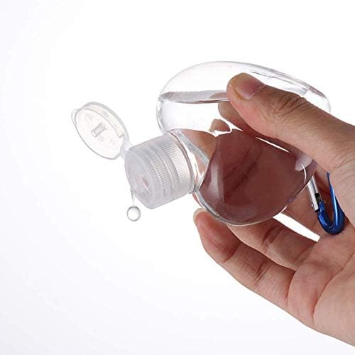 esowemsn 2 pcs פלסטיק בצורת לב בקבוקי מפתח לב בקבוקי שטיפה ביד ריקה 50 מל/2oz ניתנים למילוי דליפות