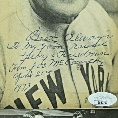 ג'ו מקארתי בייסבול HOF NY Yankees חתום מגזין תמונה 10x12 עם JSA COA - תמונות MLB עם חתימה