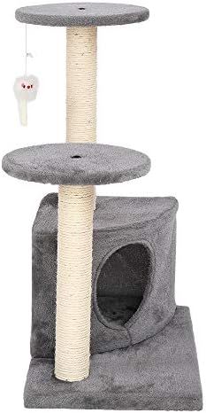 חתול עץ מגדל הדירה סיסל הודעה מגרד אפור 17.32 איקס 12.99 איקס 27.56