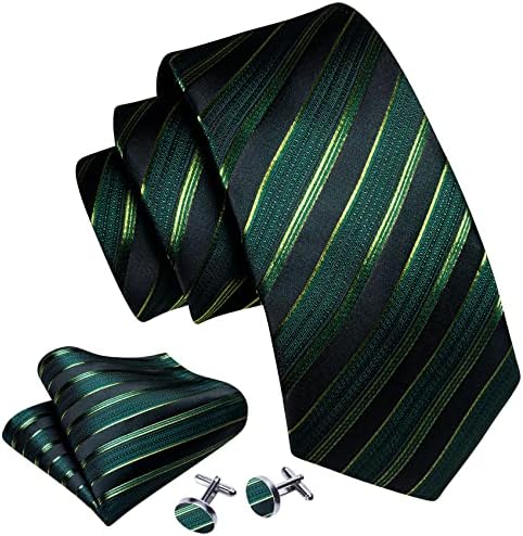 בארי.וואנג פס גברים קשרי סט קלאסי ארוג עניבה עם מטפחת חפתים פורמליות