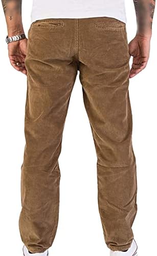 מכנסי קורדרוי רגליים ישרות לגברים רטרו קלאסי דק מתאים מכנסיים קדמיים שטוחים מזדמנים מכנסיים רופפים