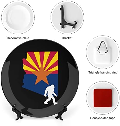 מפת דגל מדינת אריזונה מפת צלחת דקורטיבית של ביגפטרמיה עם מעמד עצם בהתאמה אישית צלחת ביתית סין למטבח