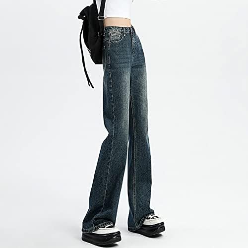 ג'ינס מתלקחות וינטג 'מתלקחות מותניים גבוהים ממותגים טרנדיים מכנסיים ג'ינס מתלקחים מכנסיים מכנסיים