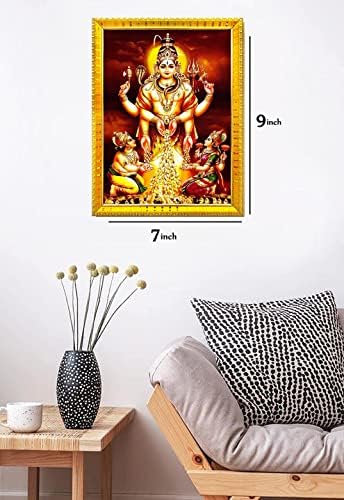 זיג זג אלוהים סוורנקארשנה בהירבה סוואמי עם לקשמי דווי וקובר בהגוואן מסגרת תמונה לקיר / שולחן / חדר פוג'ה