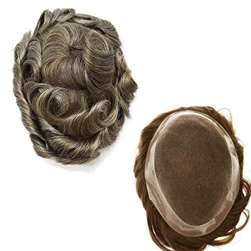 סינגה שיער בסדר מונו שיער טבעי גברים של פאה פולי עור סביב שיער מערכת פאה עמיד מונופילמנט פאה שיער