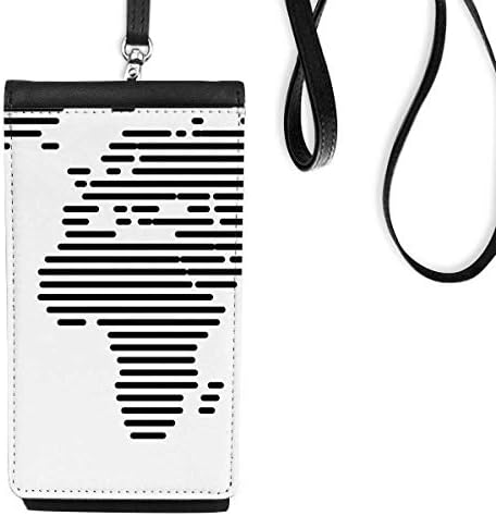שורה שחורה פשוטה עולמית מפה דפוס טלפון ארנק ארנק תליה כיס נייד כיס שחור