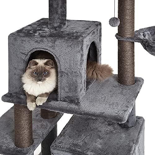 45 סנטימטרים רב-רמת חתול מגדל, חתול מגדל, גדול חתול עץ, עם ערסל & סיסל-מכוסה מגרד הודעות, 2 יוקרה