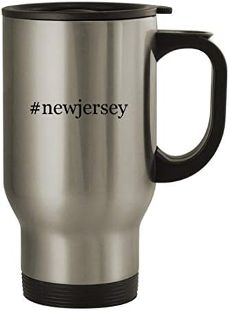 מתנות Knick Knack Newjersey - 14oz נירוסטה hashtag ספל קפה נסיעות, כסף