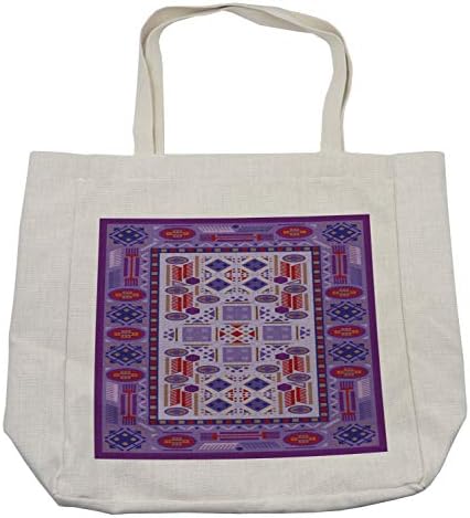 תיק קניות אפגני של אמבסון, דפוס שבטי נצחי עם פולקלור מזרח תיכוני נקודות צורות אפגניות מסורתיות, תיק לשימוש חוזר