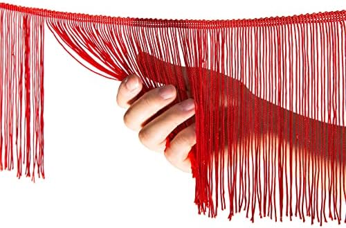 Rydowenna 8 אינץ 'רוחב אדום שוליים לקצץ 10 מטר ארוך תפירה לקצץ לבגדי מלאכה DIY וקישוט שמלות