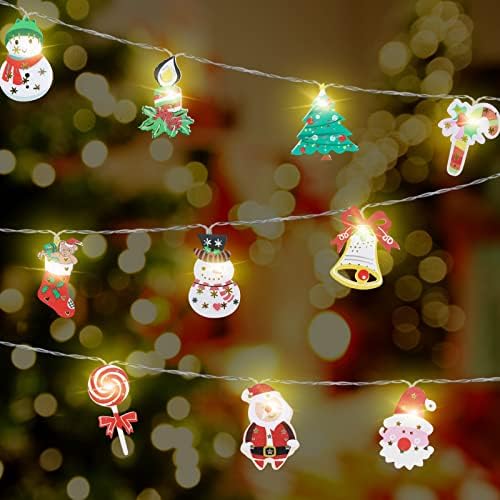 Cozyexpr אורות מחרוזת חג המולד 5.4ft 10 LED סוללה מופעלת אורות חג המולד זר חג המולד עם אורות חג המולד