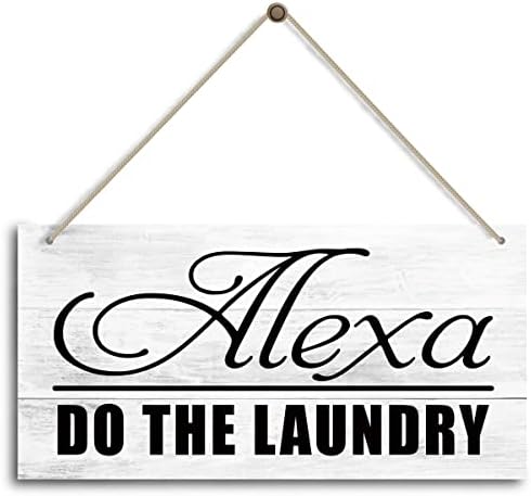 אלכסה עשו את שלט הכביסה, תפאורה לחדר כביסה, קישוט בית חווה מעץ מצחיק לבית, עיצוב קיר בחדר כביסה