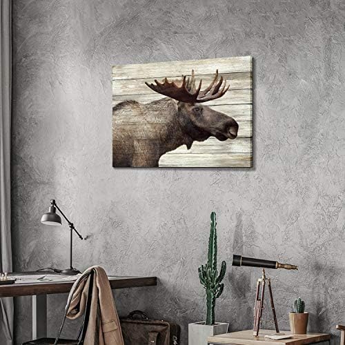 נתיב אומנותי ציור חיות בר אמנות קיר בעלי חיים: תמונות אמנות של איילים מלכותיות הדפסים על בד לסלון