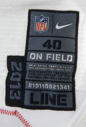 2013 סן פרנסיסקו 49ers 18 משחק הונפק ג'רזי לבן DP16506 - משחק NFL לא חתום בשימוש בגופיות
