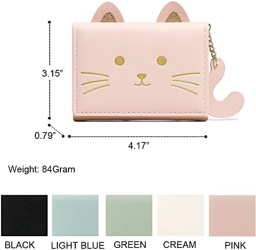 אופנה בנות חמוד 3 חתול פנים גליטר אוזני ארנק עם זנב תלת מקופל ארנק מזהה כרטיס מקרה עם רוכסן כיס