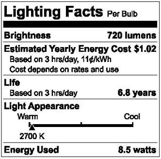 ג ' נרל אלקטריק בסיסי 16-מארז 60 וואט שווה ערך לבן חם א19 לד גוף תאורה