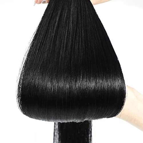22 אינץ סילון שחור שיער טבעי הרחבות קליפ תוספות כפול ערב ברזילאי ישר שיער אמיתי שיער הרחבות קליפ