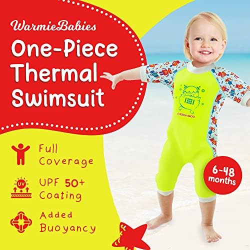 Cheekaaboo Warmiebabes Baby ו- PIDDLING בגד ים, בגד ים לתינוק תרמי המיוצר עם UPF50+ NEOPRENE, בגדי