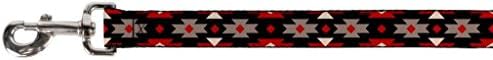אבזם - למטה רצועה לחיות מחמד-נבאחו אדום / שחור / אפור / אדום-6 רגליים ארוך - 1.5 רחב