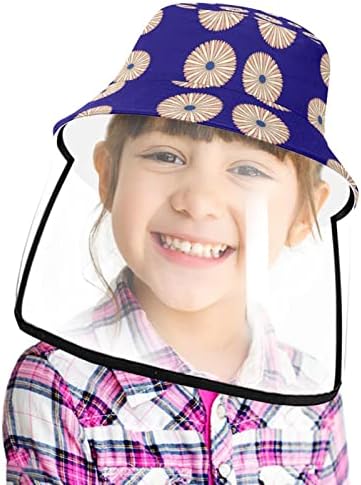 כובע מגן למבוגרים עם מגן פנים, כובע דייג כובע אנטי שמש, נערת מצוירת של בעלי חיים ג'ירפה קשת
