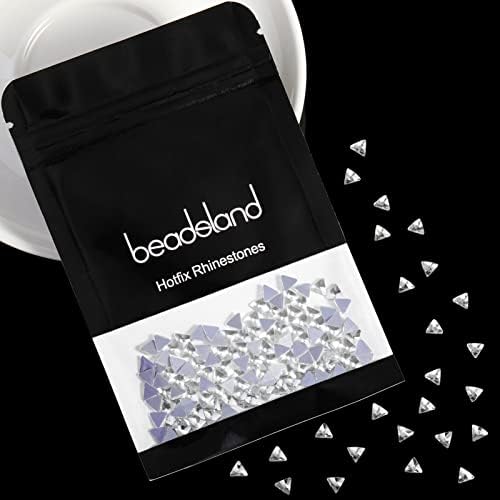 Beadsland 144 יחידות קיצוניות חמות משולש משולש משולש, אבני חן מעוצבות בצורת אבני חן גביש זכוכית