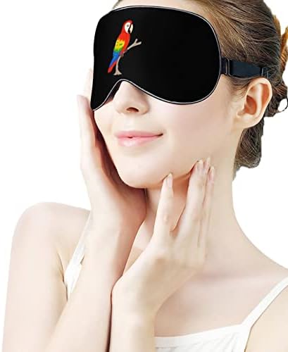 מסכת עיניים מצוירת של תוכי עם רצועה מתכווננת לגברים ונשים לילה שינה מנמנם