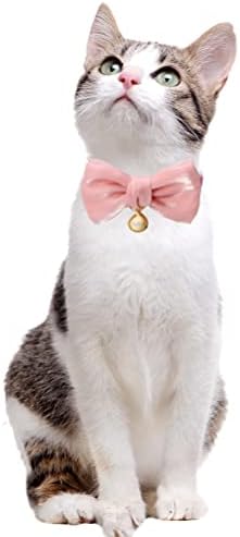 חתול צווארון הבדלני עם חמוד עניבת פרפר ופעמון עבור קיטי מתכוונן בטיחות