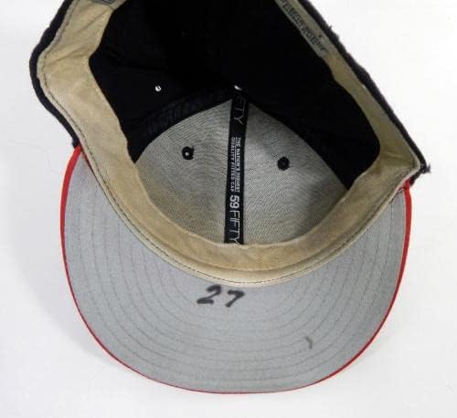 1998-99 אטלנטה ברייבס ג'רלד וויליאמס 27 משחק השתמש בכובע חיל הים 7 DP22792 - משחק כובעי MLB