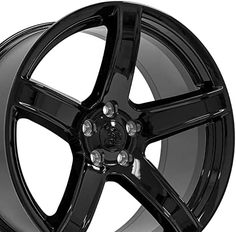 OE Wheels LLC 20 אינץ 'שפה מתאימה ל- DODGE CHALLENGER SRT גלגל DG22 20X9.5 גלגל שחור מבריק הולנדר
