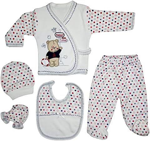 יוניסקס לתינוק 5 חלקים תלבושת בית חולים יולדת סט סטים סט חמוד דוב חמוד