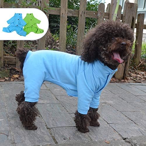 Lovelonglong Dog Pajamas Pajamas אלסטי חום חיל מחמד סוודר צווארון גולף 4 רגליים מכוסות סרבל מקורה מלא