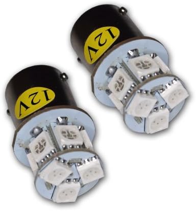 TuningPros LEDRSM-1157-IYS9 סמן צד אחורי נורות LED נורות 1157, 9 SMD LED צהוב 2-PC סט סט