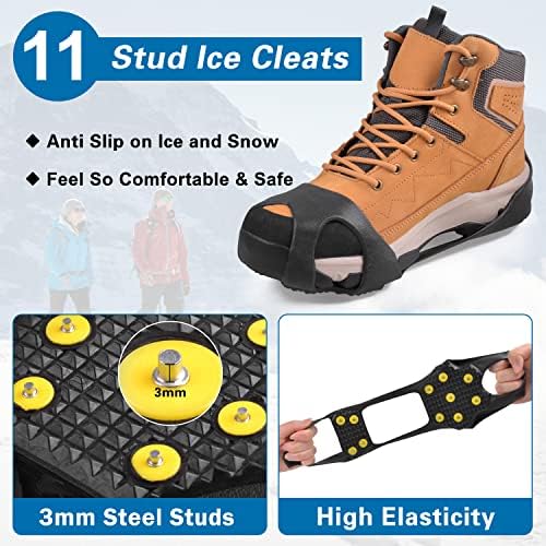 סוטי קרח משיכת שלג סוליות Crampon לנעליים ומגפיים נעלי שלג ללא החלקה סוליות הנעלה מופרזת לגברים נשים חורף הולכות