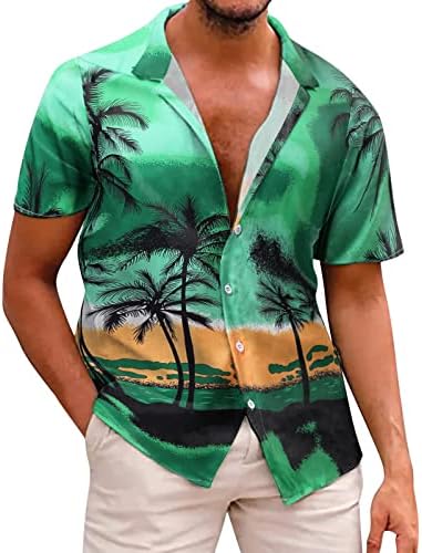 חולצות הוואי UBST לגברים, כפתור שרוול קצר חדש בקיץ מטה טופיות מזדמנות