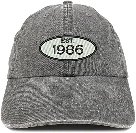 חנות הלבשה אופנתית הוקמה 1986 רקומה של יום הולדת 37 פיגמנט צבוע כובע כותנה שטוף