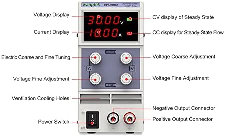 מווסת ליניארי של קיטק אספקת חשמל מווסת מתח מתכוונן מייצב מיתוג מעבדה ספסל משתנה מקור 30 וולט 10 א 60 וולט