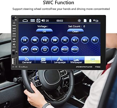 סטריאו לרכב DIN כפול עם Carplay Android Auto Auto 7 אינץ 'רדיו לרכב עם מסך מגע עם קישור Bluetooth FM Mirrig