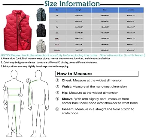 ADSSSDQ Mens Vests בגדים חיצוניים, סקי בתוספת גודל מעיל מעיל טנקים נחמדים בצבע מוצק מעילים רכים צוואר מדומה