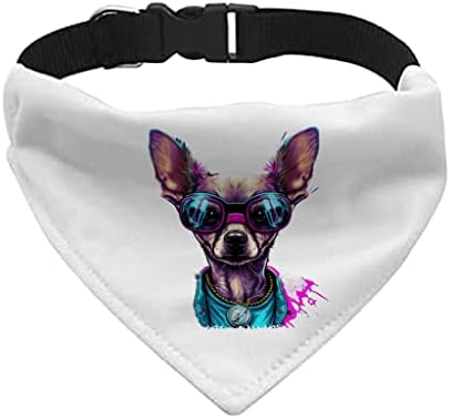 Chihuahua עיצוב מחמד בנדנה צווארון - צווארון צעיף בעלי חיים - כלב מצחיק בנדנה - XL
