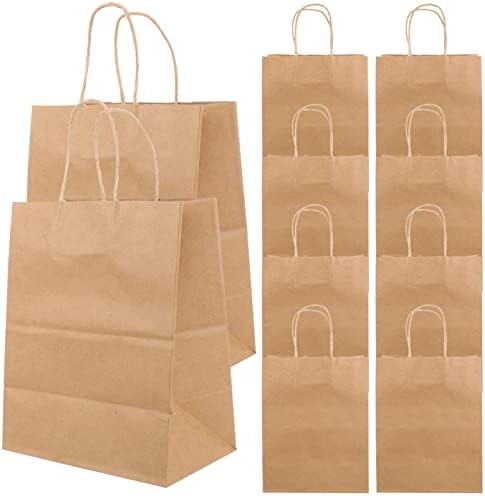 שקיות מתנה לנייר נייר Healifty עם ידית 10 יחידות שקיות קניות מכולת תיק מכולת תיקים למסיבה לטובת תיקים