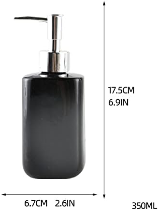 מתקן קרם FFNUM מתקן סבון קרמיקה למילוי קרמיקה - 2.63 * 2.63 * 6.88 אינץ ', מתקן סבון יד לבן/BLCAK