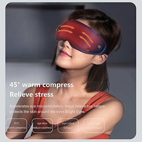 מסיכת עיסוי עיניים לשינה לגברים נשים עם חום וקירור דחוס USB נטענת Bluetooth Smart Meme