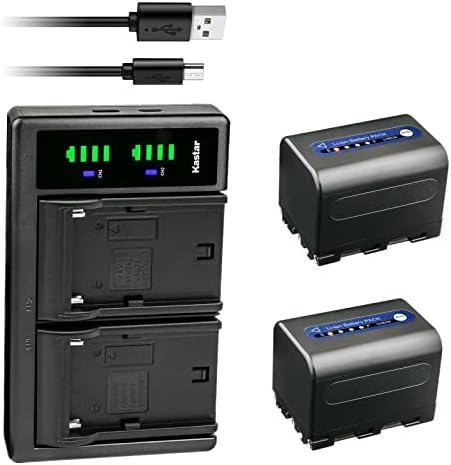 KASTAR 4-PACK NP-QM71D סוללה ו- LTD2 מטען USB תואם ל- SONY CCD-TRV218 CCD-TRV228 CCD-TRV250