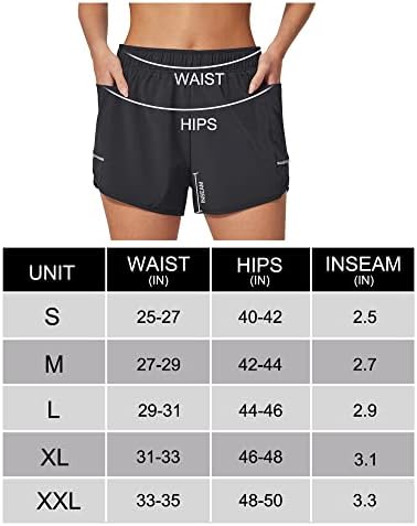 G4Free Running Shortic Shorts לנשים 3 אינץ 'לא מסודר אימון יבש מהיר מכנסיים זיעה קצרים עם כיסים קלים