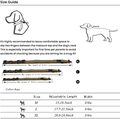 זונמיסו טקטי כלב צווארון עם שחרור מהיר, מתכוונן שכבה כפולה עבה ניילון כלב צווארון עם ידית, כבד החובה