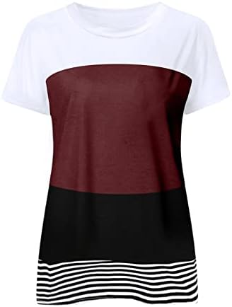 חולצות טרנדי מזדמן לנשימה בתוספת גודל קצר שרוול צוות צוואר 2023 חולצות לנשים שיפוע קיץ