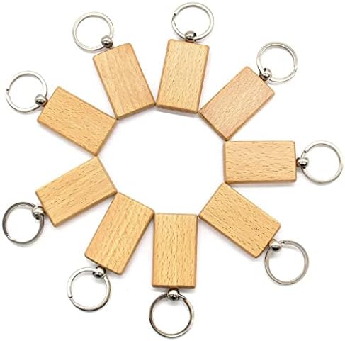 גרט 10 יחידות ריק עץ מפתח שרשרת עץ מחזיק מפתחות מפתח טבעת מפתח תגים אישית או מתנה הטובה ביותר קרפט