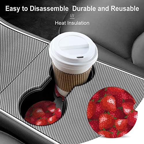 אדום מתוק תות עגול רכב תחתיות חמוד כוס מחזיקי 2.56 סנטימטרים עבור לשתות סופג
